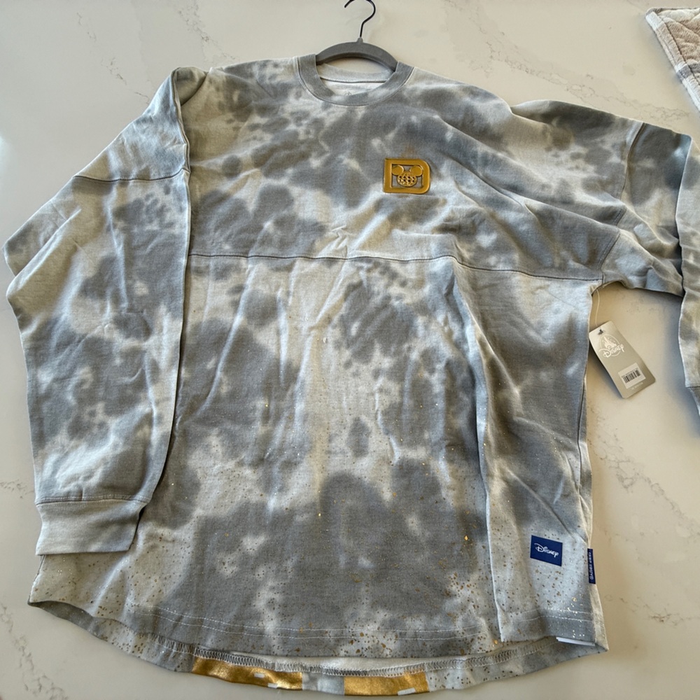 Disney Gray Tie-Dye Long Sleeve Tee